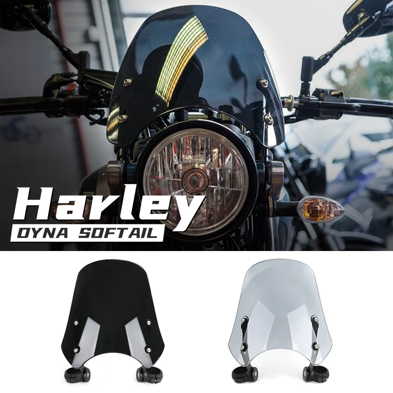 Topteng Motorrad-Windschutzscheibe aus ABS-Kunststoff für Harley Dyna Softail-Modelle Image