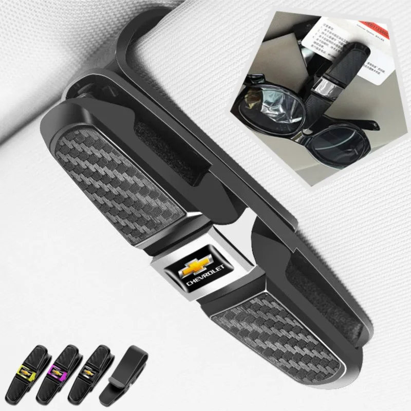 Auto-Sonnenblende-Clip, 360-Grad-Drehung, Sonnenbrille, Ticket-Kartenklemme für Chevrolet Equinox Trailblazer Bolt Spark Tahoe Z71 Aveo Impala Image