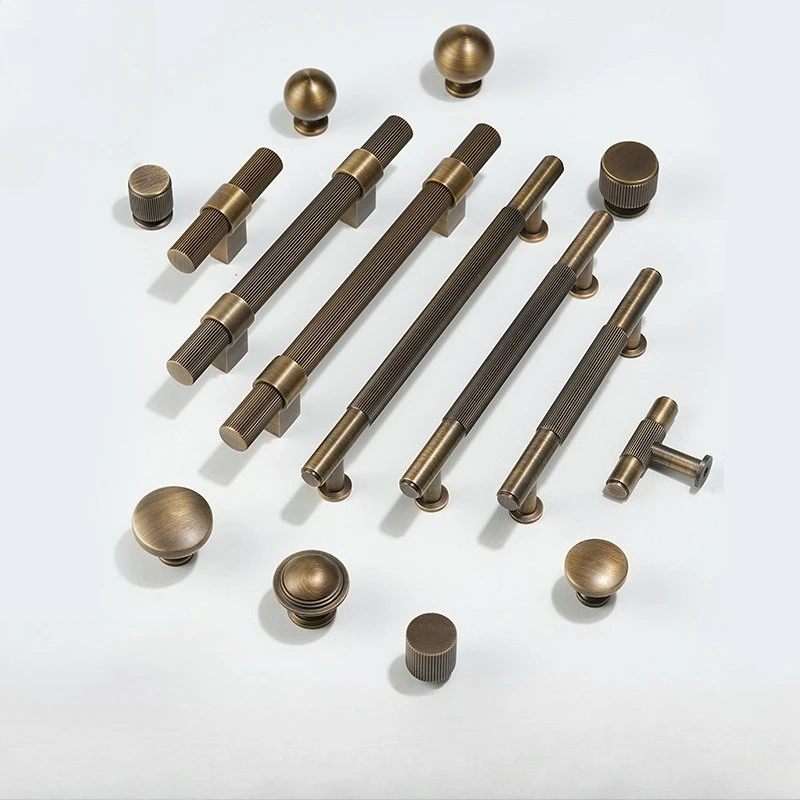 Nordische Vintage-Möbelgriffe aus Messing, Bronzegriffe für Kleiderschrank und Schublade, hochwertige Küchenschrankgriffe, Schuhschränke