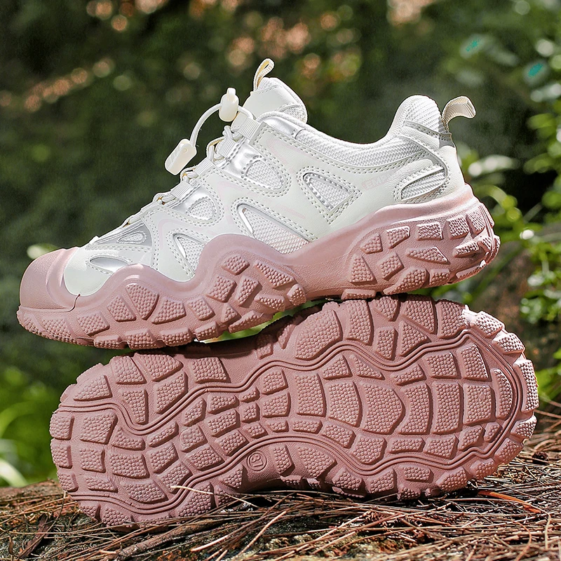 Wanderschuhe für Damen, rutschfeste Low-Top-Outdoor-Sportschuhe für Damen, zum Schnüren, bequem, weich, atmungsaktiv, lässige Turnschuhe, Damenschuhe