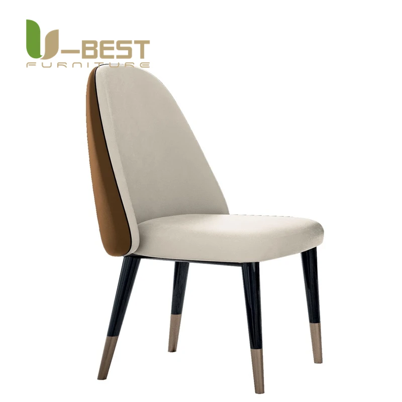 Sedia da Pranzo U-BEST in Legno Massello di Lusso Design Minimalista Italiano Sedia per Casa e Ufficio con Schienale Imbottito per Uso Casual