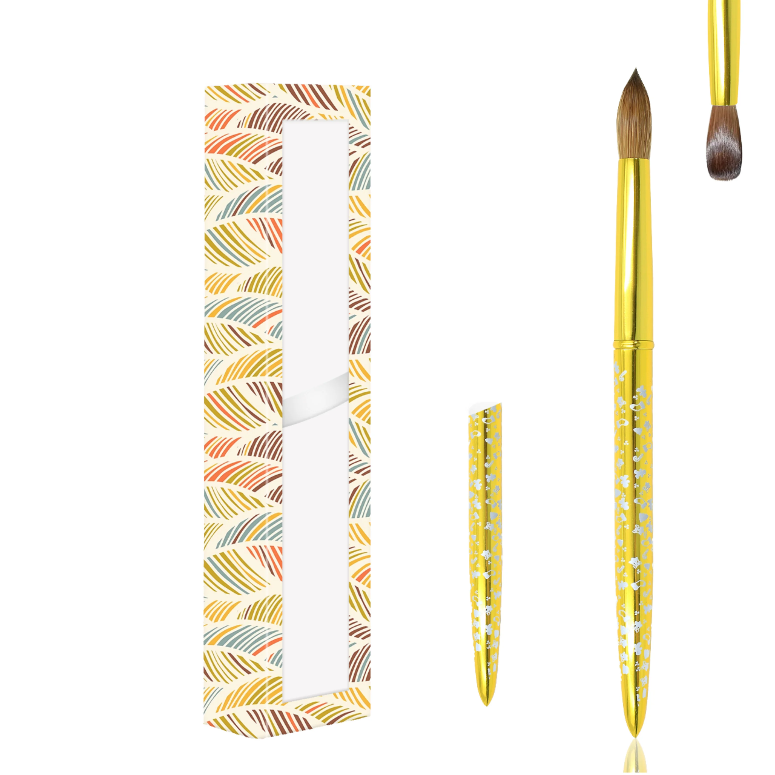 Commercio all'ingrosso all'ingrosso popolare Nail air Brush della fabbrica all'ingrosso manico in legno 100% puro Kolinsy capelli Nail Brush Sest Nail Art Brush