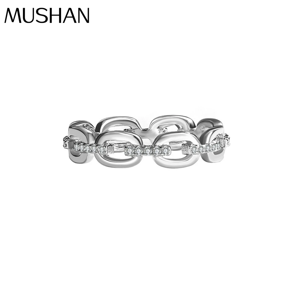 Anello in Argento Sterling S925 con Moissanite della Fabbrica di Gioielli MUSHAN Anello da Donna con Diamanti Incastonati per Dito Indice Anello Elegante