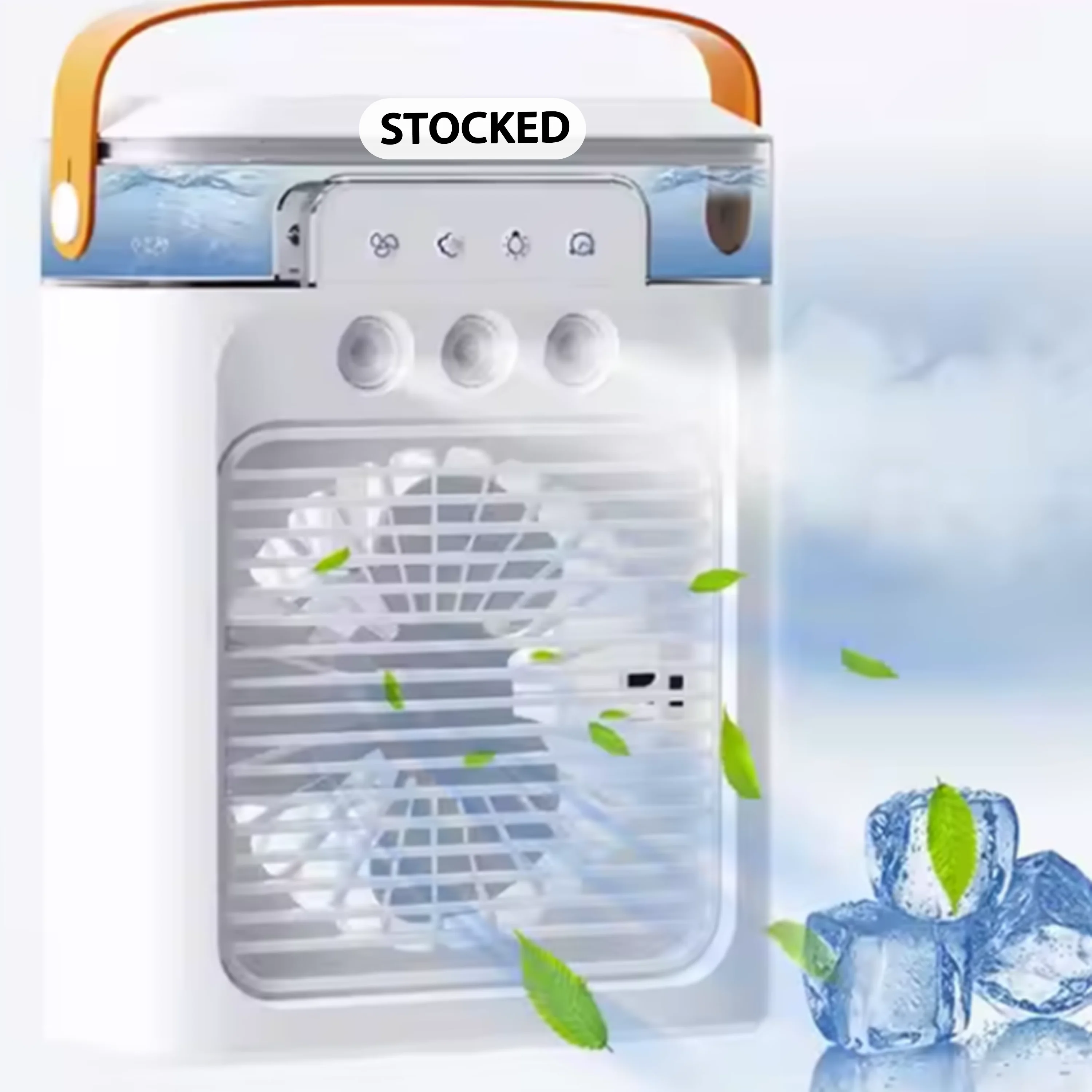 Ventilateur de climatisation évaporatif en stock, mini climatiseur, mini ventilateur 3 vitesses, brumisateur personnel