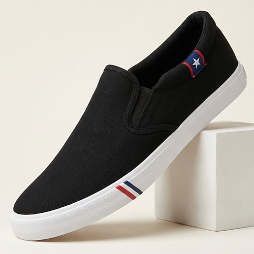 Schwarze Herren-Sneaker zum Hineinschlüpfen – leichte und bequeme Laufschuhe im minimalistischen Stil, ideal für Alltag, Reisen, Wochenendausflüge und einen lässig-eleganten Look. Image
