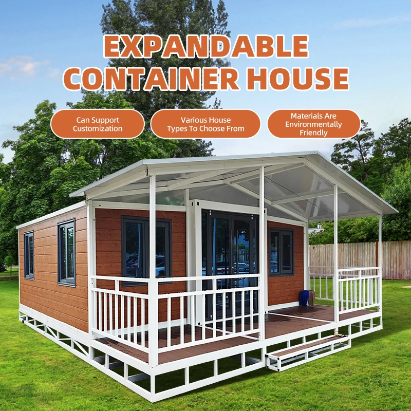 Case prefabbricate pronte all'uso da 20 e 40 piedi, pieghevoli ed espandibili, con due camere da letto, in container portatili.