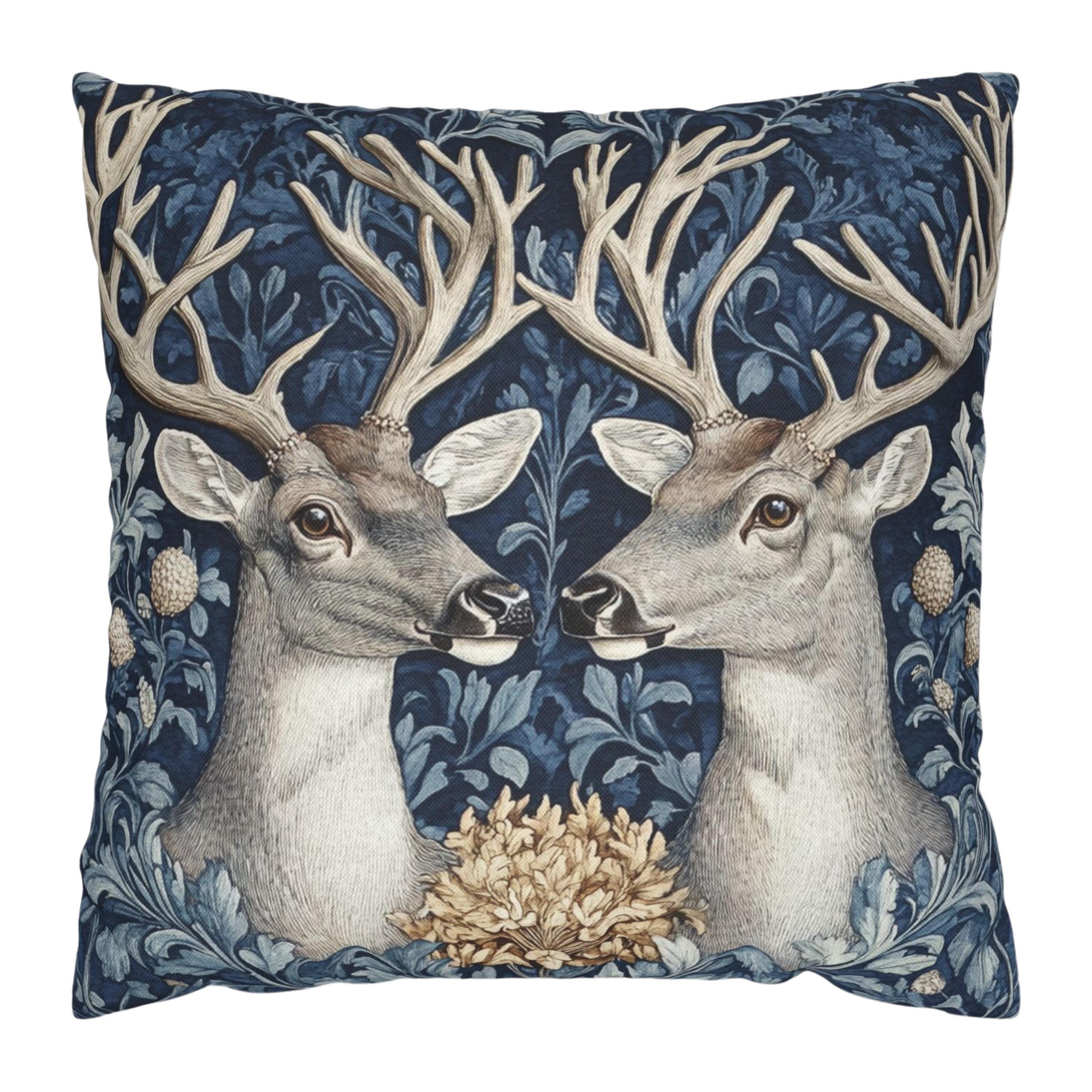 Cuscino con cervi di William Morris, federa per cuscino con cervo, cuscino per divano, cuscino vintage, cuscino decorativo blu, cuscino decorativo, cu