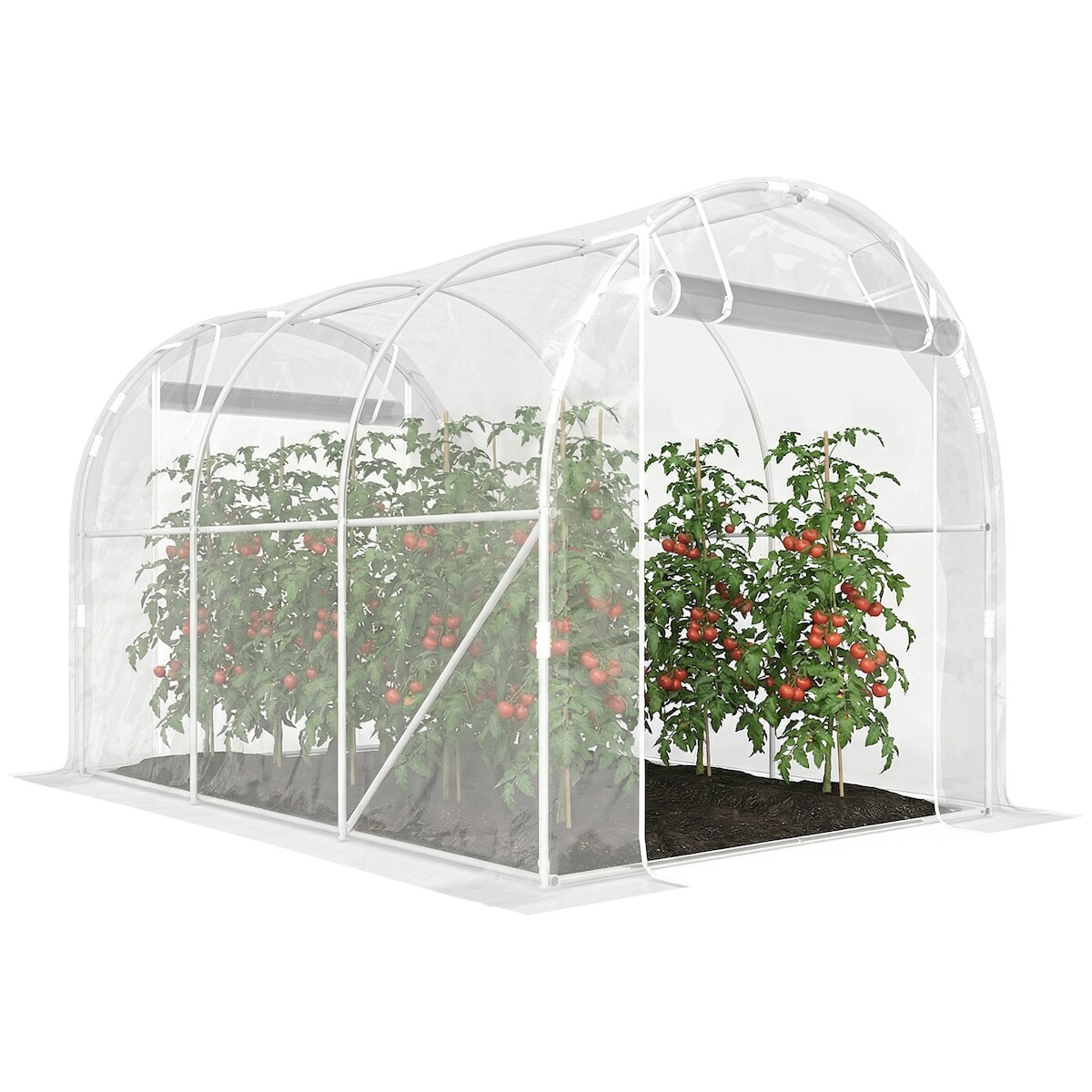 Outsunny-Foliengewächshaus-195L x 295B x 195H cm-Transparent Image