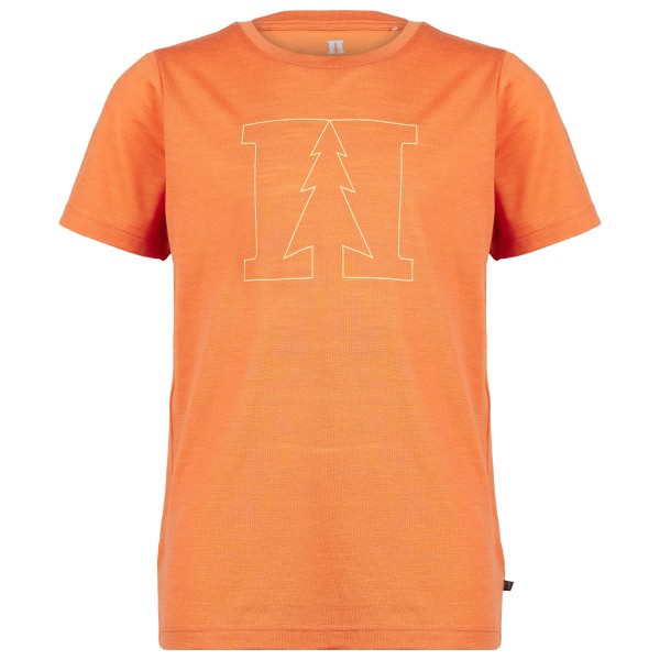 Heber Peak - Kid's MerinoMix150 PineconeHe. Print T-Shirt - Merinoshirt Gr 164 orange