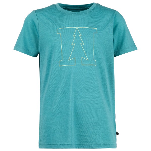 Heber Peak - Kid's MerinoMix150 PineconeHe. Print T-Shirt - Merinoshirt Gr 104 türkis