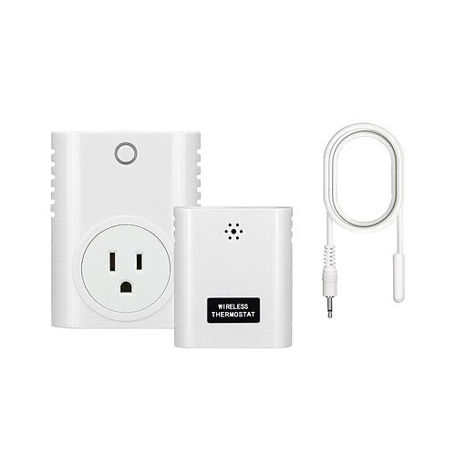Prise thermostatique sans fil, contrôleur de température numérique à brancher avec sonde de température à distance, chauffage Mode refroidissement pour radiateur d