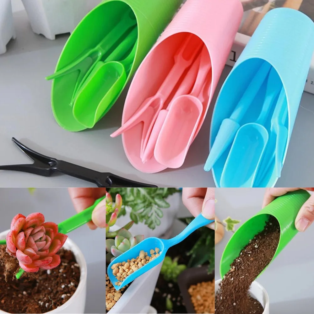 Kit de jardinage 4 pièces/ensemble : pelle, cuillère, outils pour semis de plantes succulentes, outils pour bonsaï, outils d
