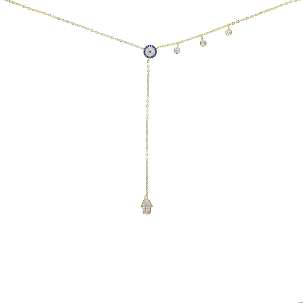 Collier ras du cou avec pendentif en forme de Y pour femmes, couleur or, longue goutte d