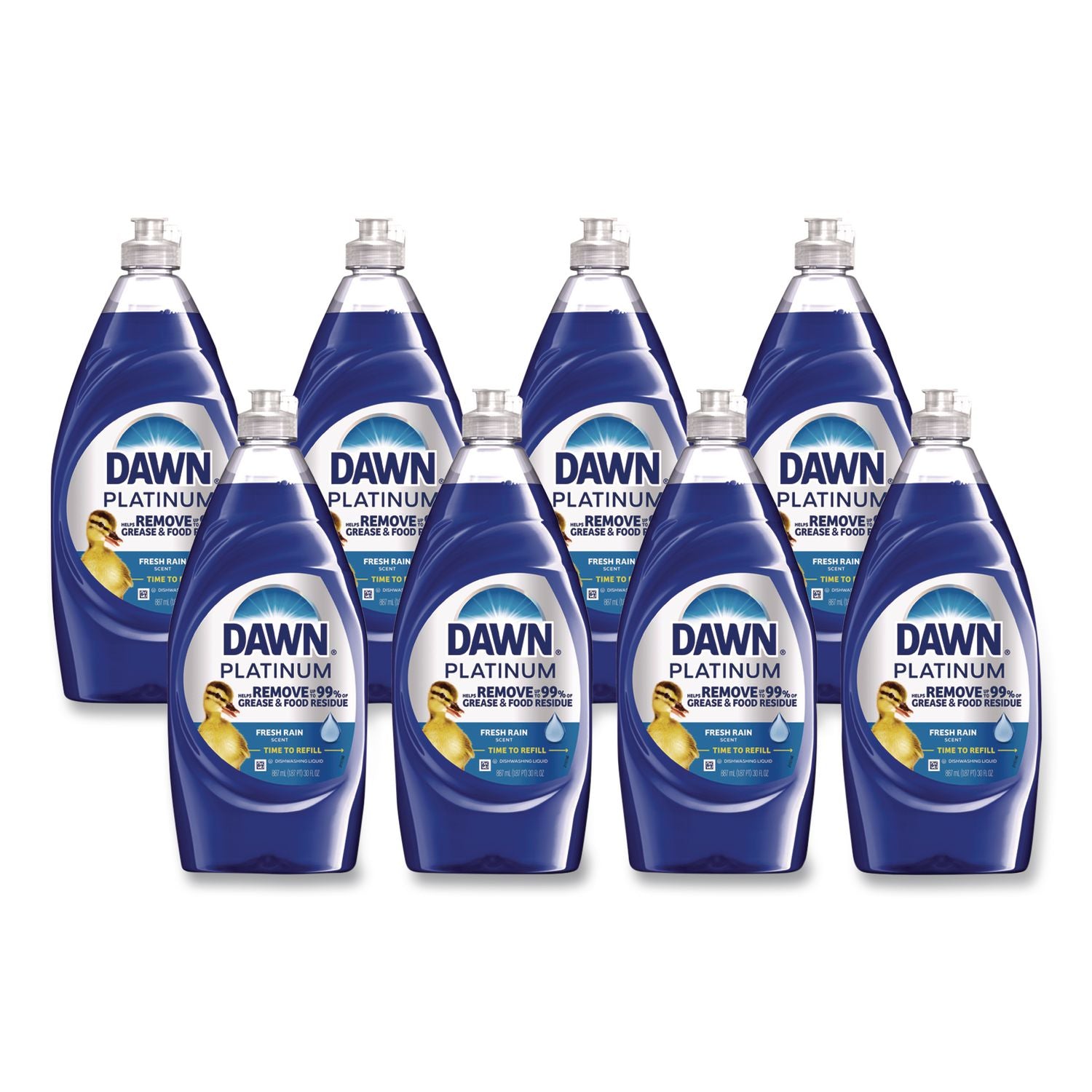 Dawn Platinum Liquid Dish Detergent, Refreshing Rain Scent, 30 oz Bottle, 8/Carton (PGC22230)