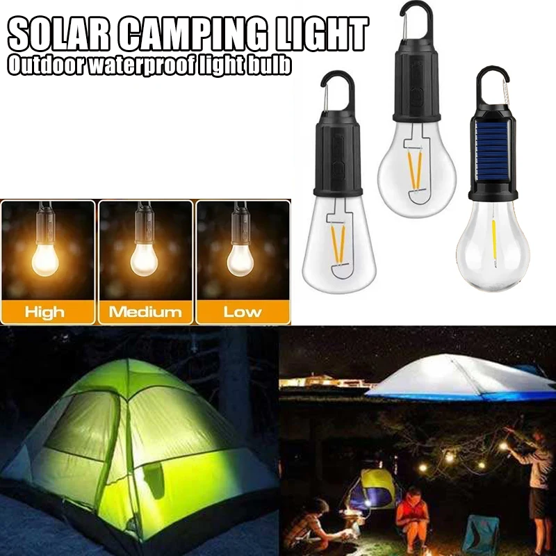Campinglampe, tragbar, solar- und USB-wiederaufladbar, wasserdichte LED-Taschenlampe, Notfall-Lampe für den Außenbereich, zum Angeln und Wandern