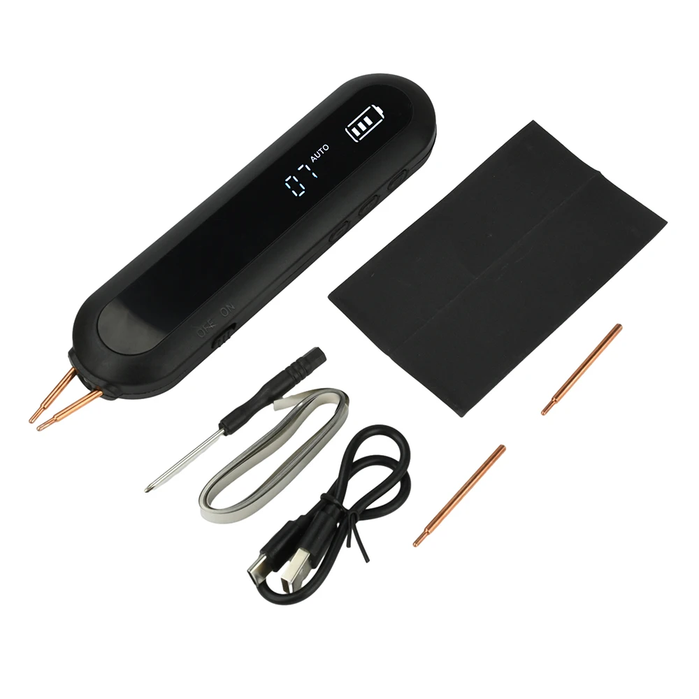 Saldatrice a Punti Portatile a 12 Velocità Regolabili, Kit di Saldatura a Punti per Batterie al Litio 18650 con Illuminazione LED, Strumento per Saldatura e Riparazione