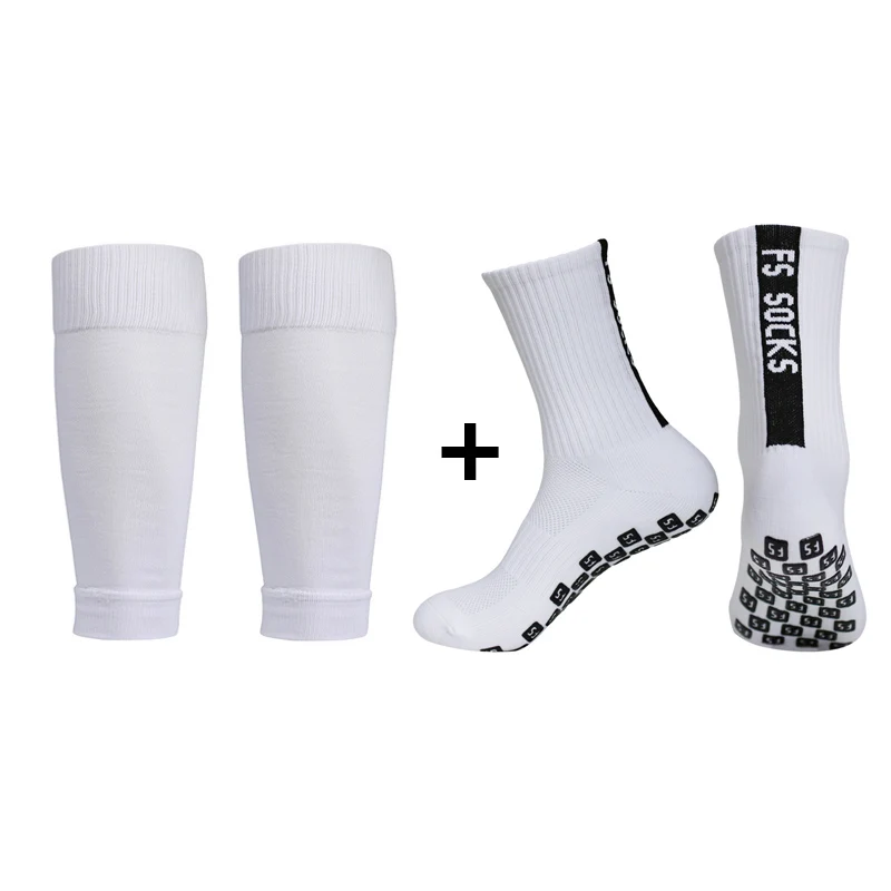 2 Paar Set Fußballsocken für Herren und Damen, Knieschoner, Wadenstulpen, Outdoor-Sportsocken, Schutzausrüstung, rutschfeste Fußballsocken Image