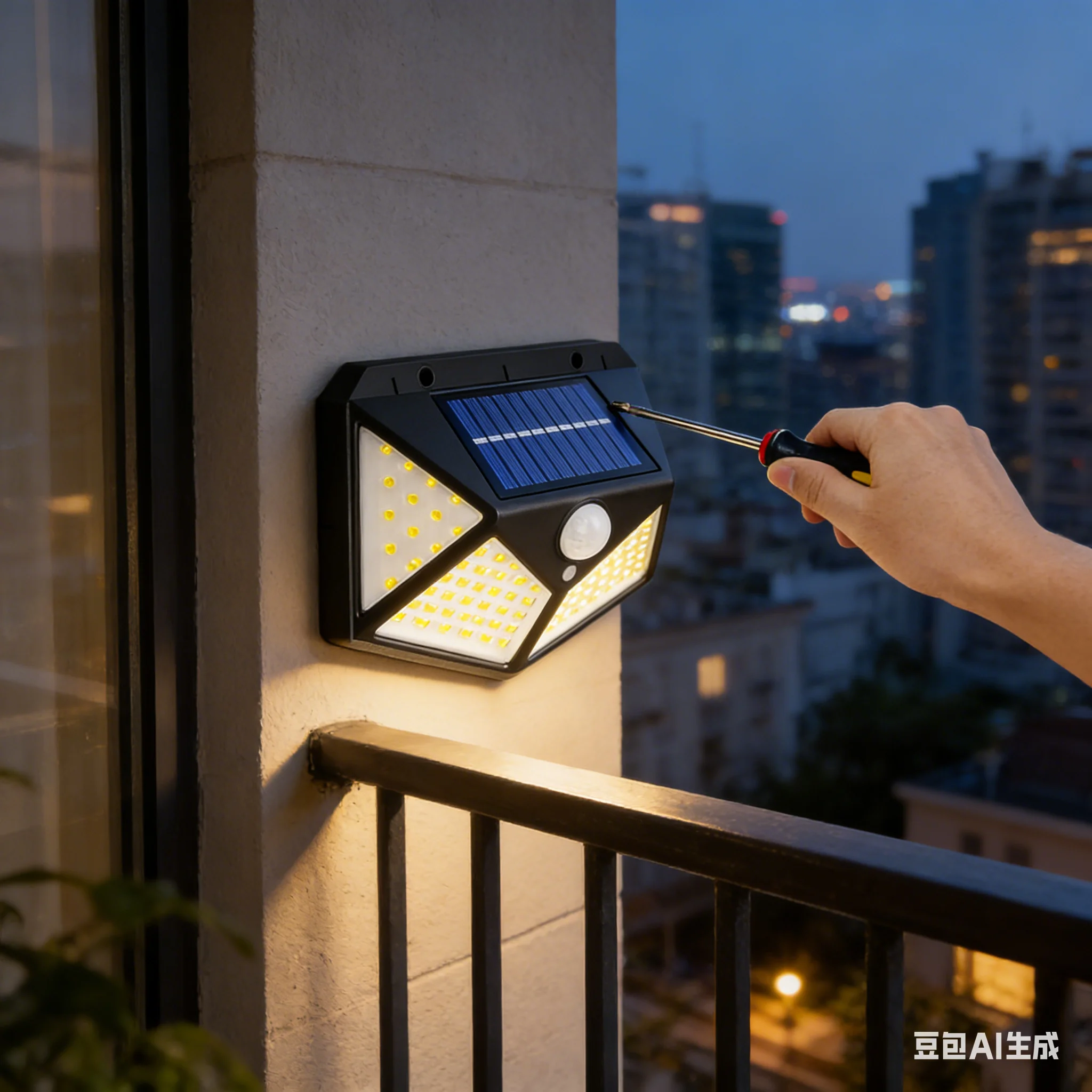 Multifunktionale Solarlampe für den Außenbereich, Gartendekoration, Solar-LED-Licht, wasserdichter, sonnenlichtbetriebener Strahler mit Bewegungssensor
