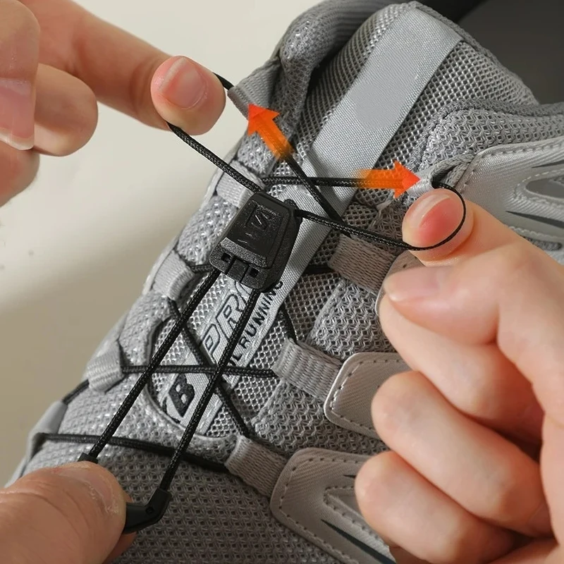 1 Paar/2 Paar Runde Elastische Schnürsenkel Unisex Ohne Binden für Sneakers Outdoor-Laufschuhe Sportschnürsenkel Image