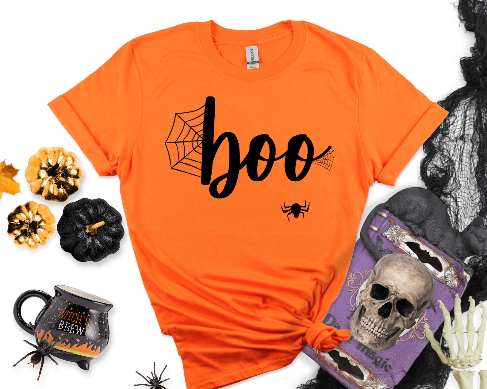 Boo Halloween Shirt Funny Witch Trick Or Treat Graphic Tee Cute Spooky Gift For Women mustard xl t Shirt