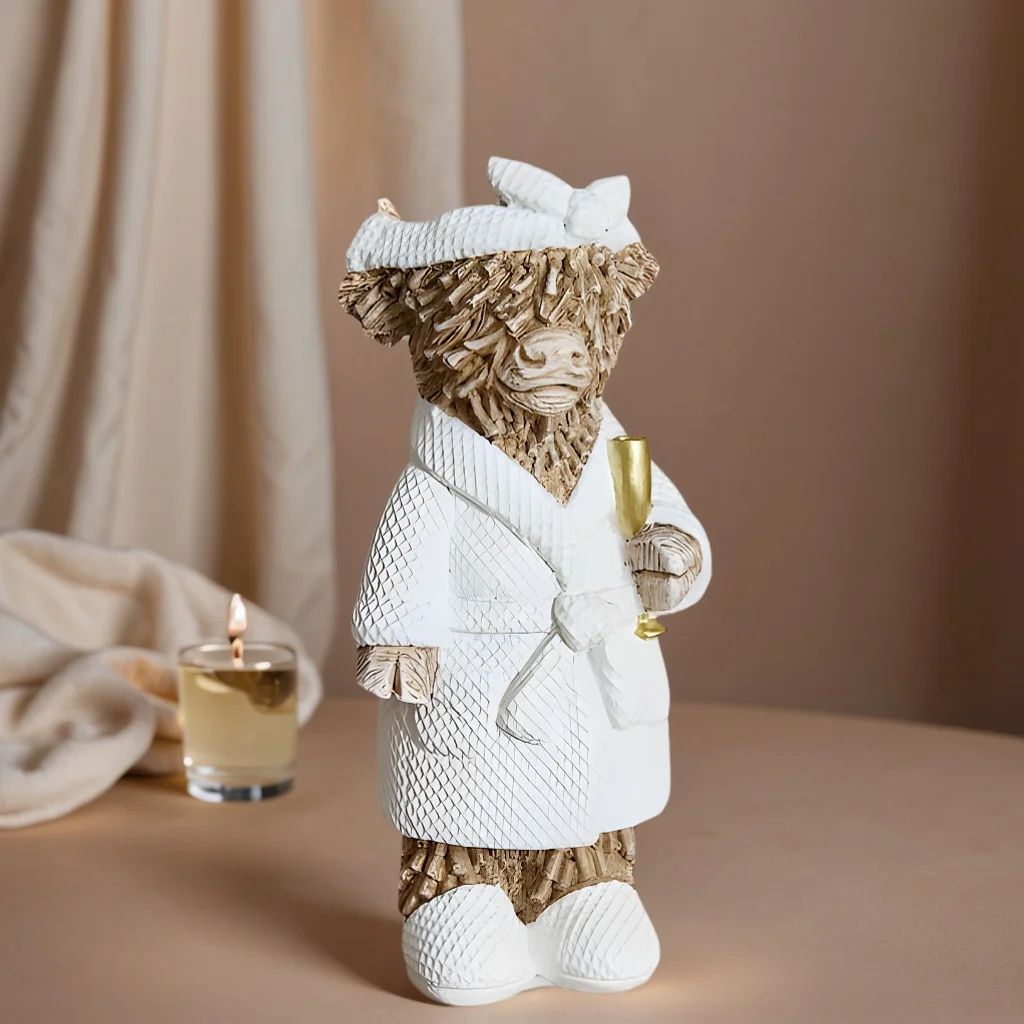 Highland Cow Champagne Statue Funny Farmhouse Decor For Home And Office Highland Cow Champagne Statue Funny Farmhouse Decor For Home And Office