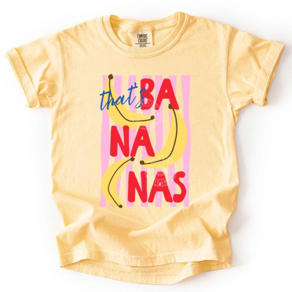 Kids That's Bananas Shirt, Youth Summer Tshirt, Girls Tee, Food Pun Shirt, Retro Graphic Tee, Banana Shirt red m sweatshirt