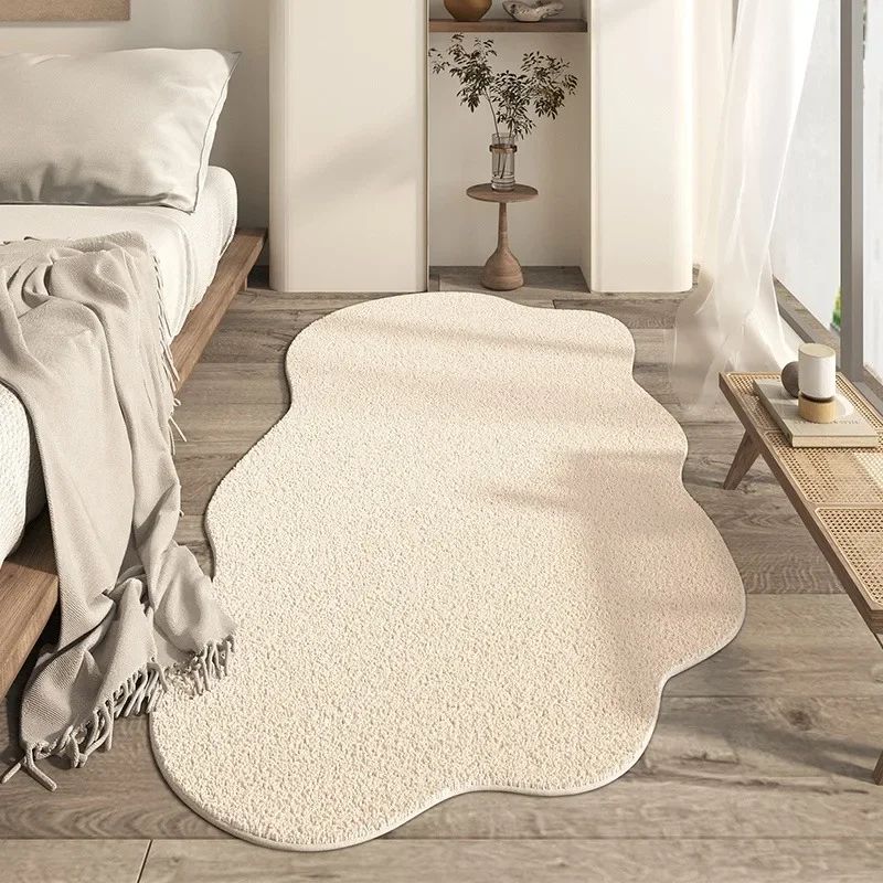 Cream Irregular Minimalist Non Slip Area Rug b 120x180cm 47.2x71in