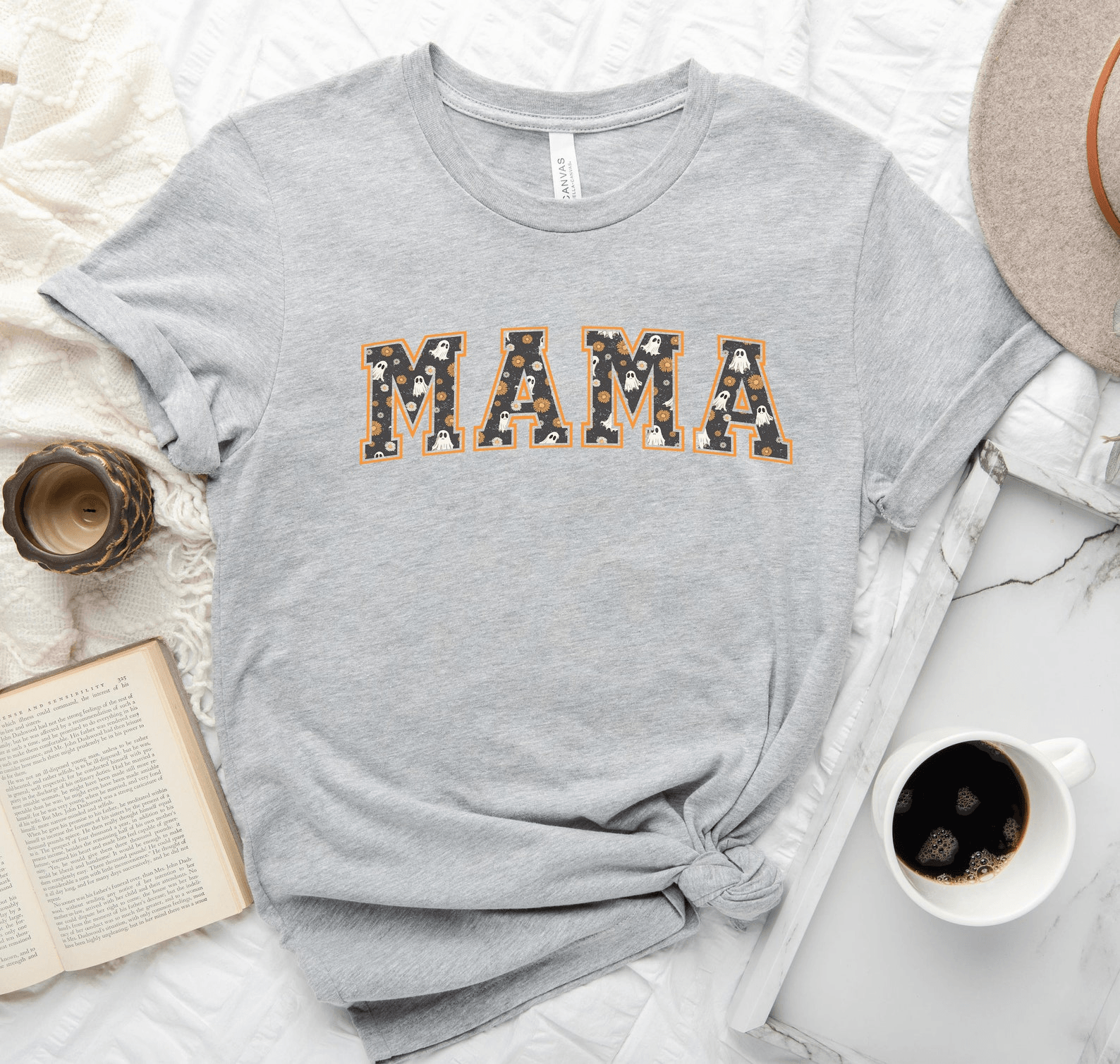 Ghost Mama Shirt Cute Spooky Halloween Mom Tee Boo Crew Fall Graphic Shirt light Orange 3xl t Shirt