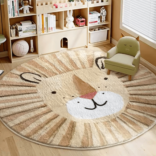 Cute Cartoon Lion Plush Rug Soft Washable Kids Room Carpet a 60cm 23.62inch