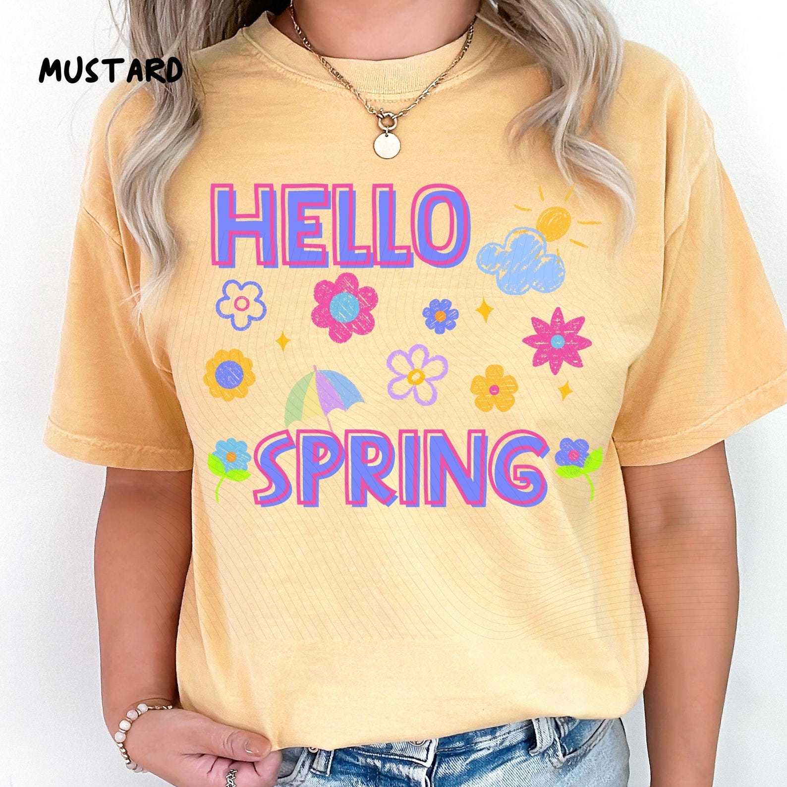 Hello Spring Shirt Colorful Floral Spring Graphic Tee Cute Spring Outfit Gift heather Blue 3xl t Shirt