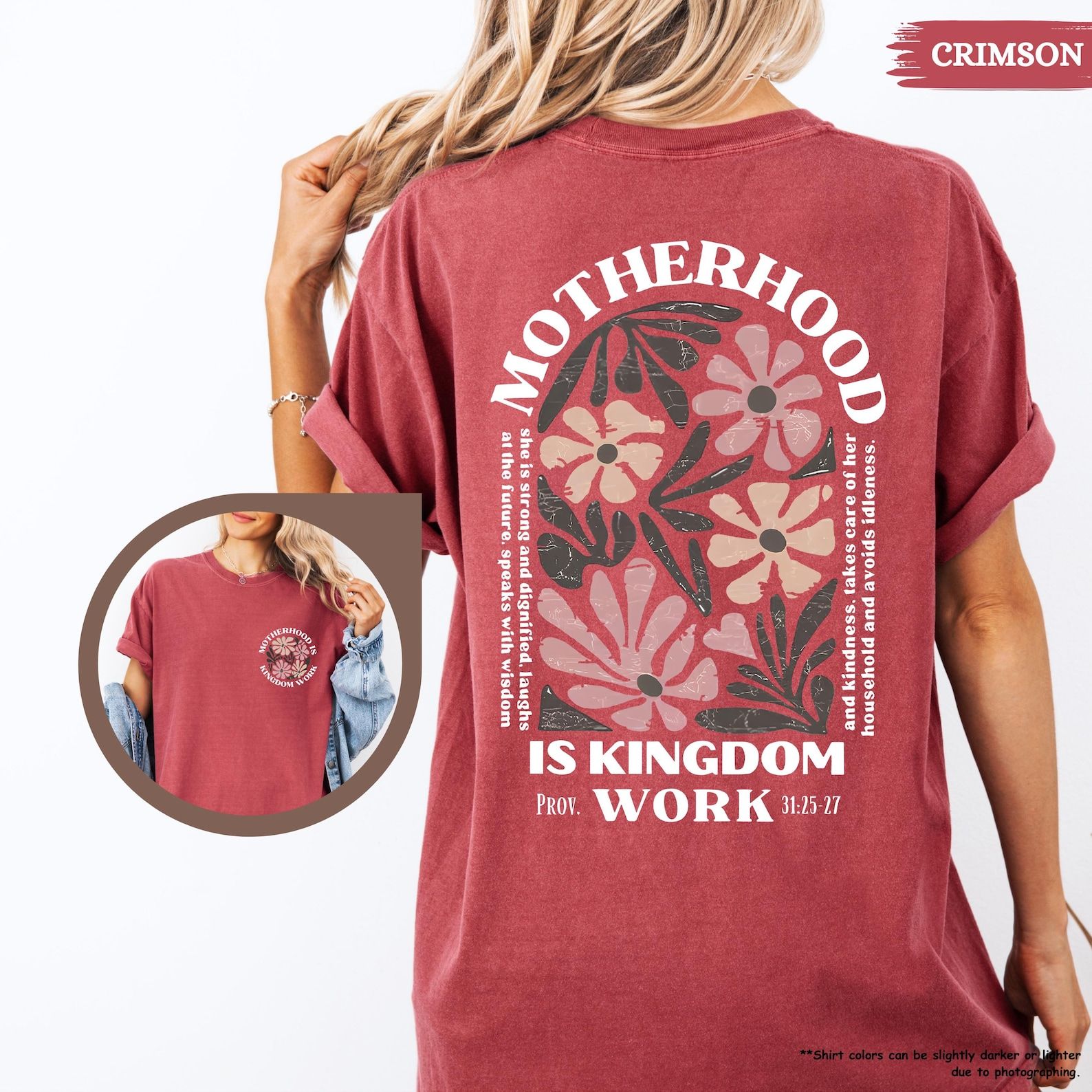 Motherhood Is Kingdom Work Shirt Faith Based Mom Graphic Tee Christian Mom T Shirt maroon 3xl sweatshirt