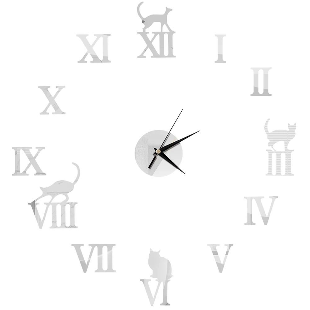 DIY Mirror Wall Clock Sticker Frameless Modern Large Wall Clock Decor 12 40 60 Cm