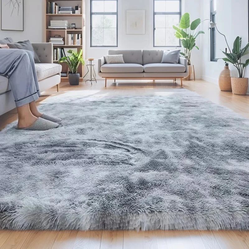 Ultra Soft Shaggy Area Rug Long Pile Non Slip Plush Carpet For Living Room & Bedroom Decor rose 79 X 118 In