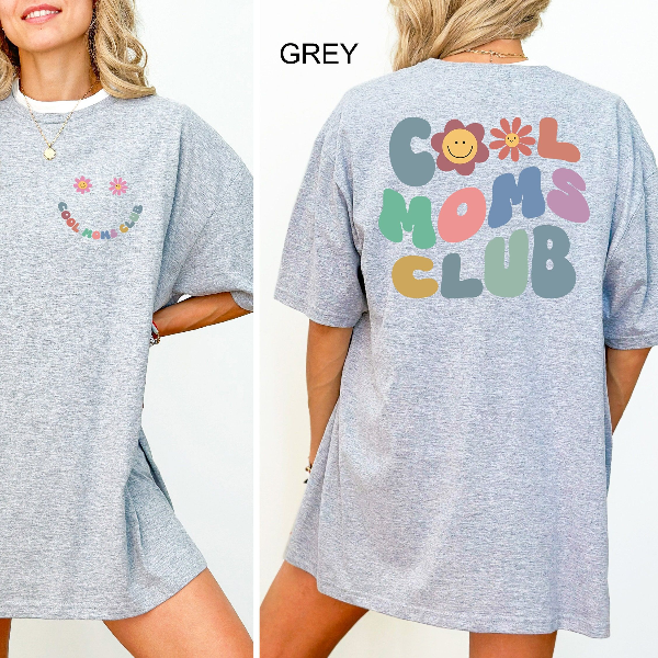 Moms Club Shirt Trendy Oversized Mom Graphic Tee Cute Smile Outfit Gift yellow xl t Shirt