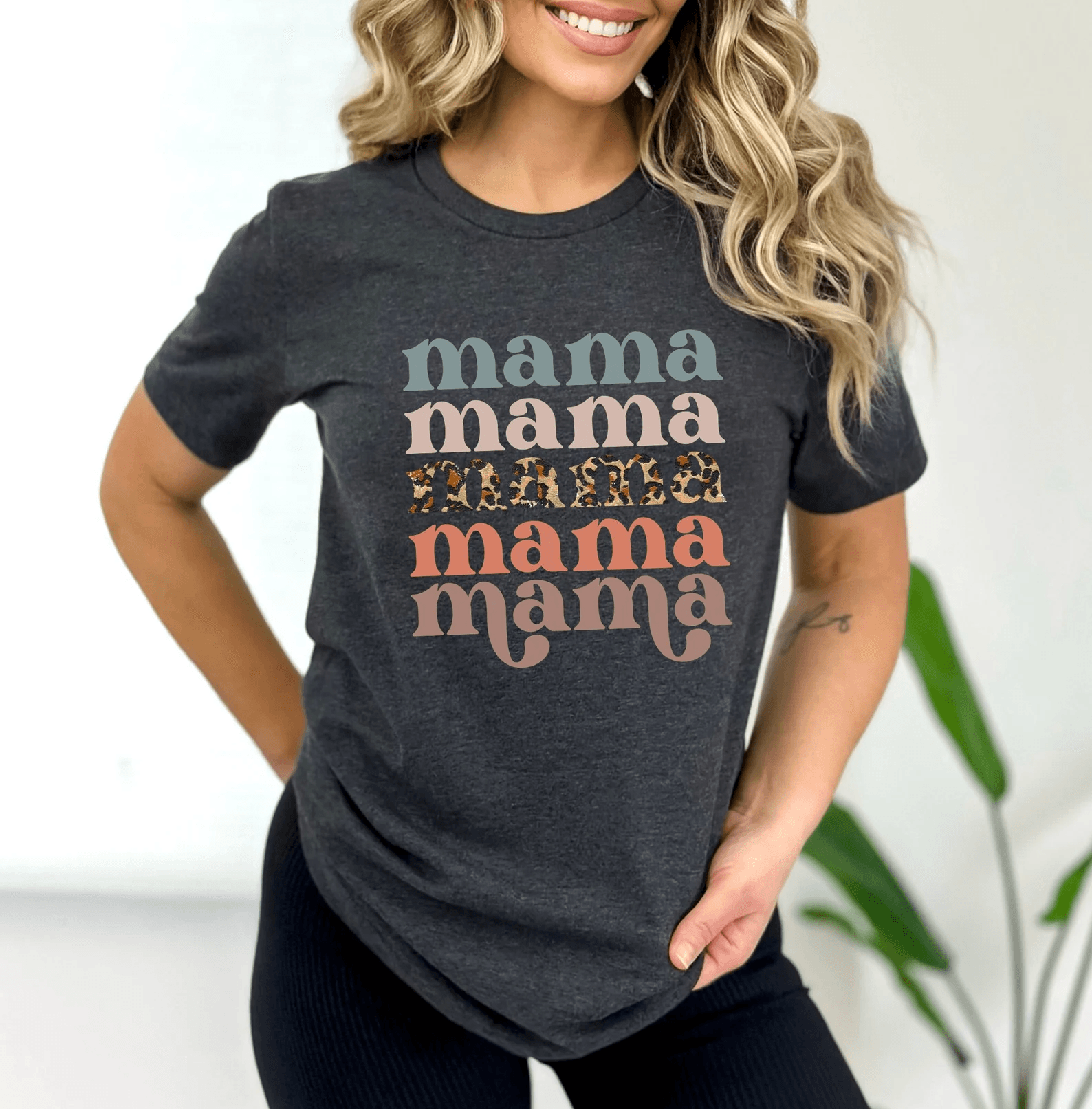 Retro Mama Shirt Leopard Print Mom Life Tee Trendy Mothers Day Gift yellow l sweatshirt