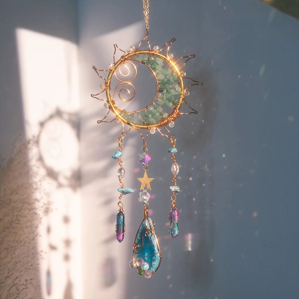 Crystal Sun Moon Wind Chime Prism Suncatcher Decor suncatcher 4