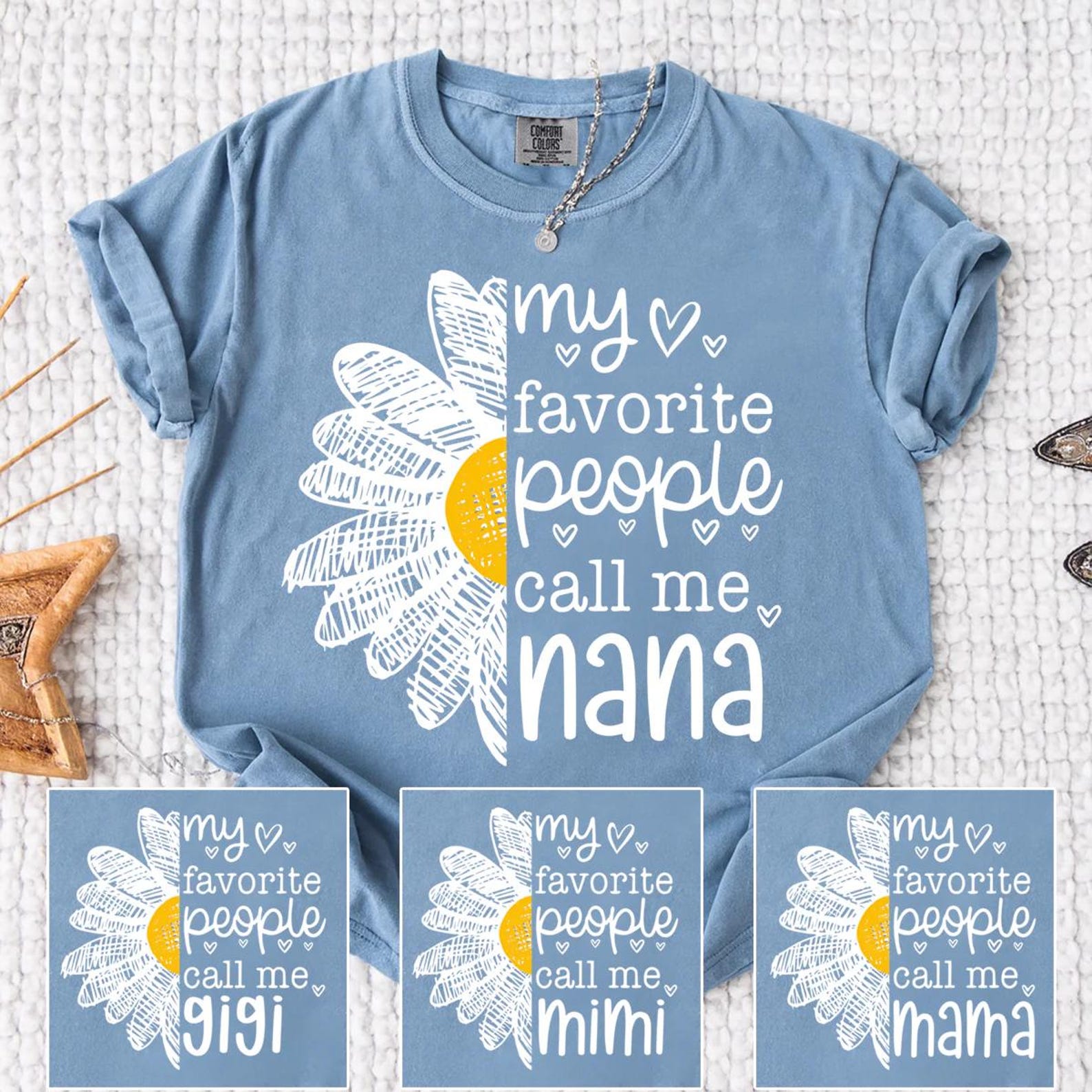 My Favorite People Call Me Nana Shirt Personalized Grandma Graphic Tee Cute Floral T Shirt green xl sweatshirt