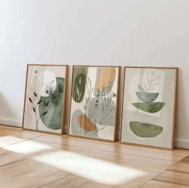 3pcs set Bohemian Flower Plant Art Canvas Prints Minimalist Earthy Tone Plant Wall Art Posters For Modern Living Room Ho ct10800 3pcs 50x70cm Unframed