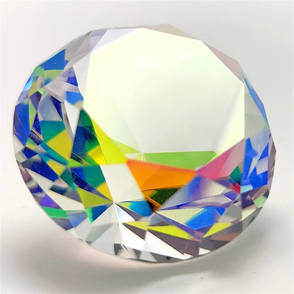 AB Color K9 Crystal Prism High Definition Chromatic Refractive Sculpture 2.4 In (60mm)