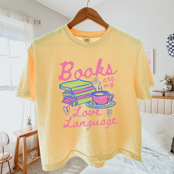 Books Are My Love Language Shirt, Cropped Shirt, Womens Boxy Tee, Book Lover Gift, Romance Reader, Bookw white s sweatshirt