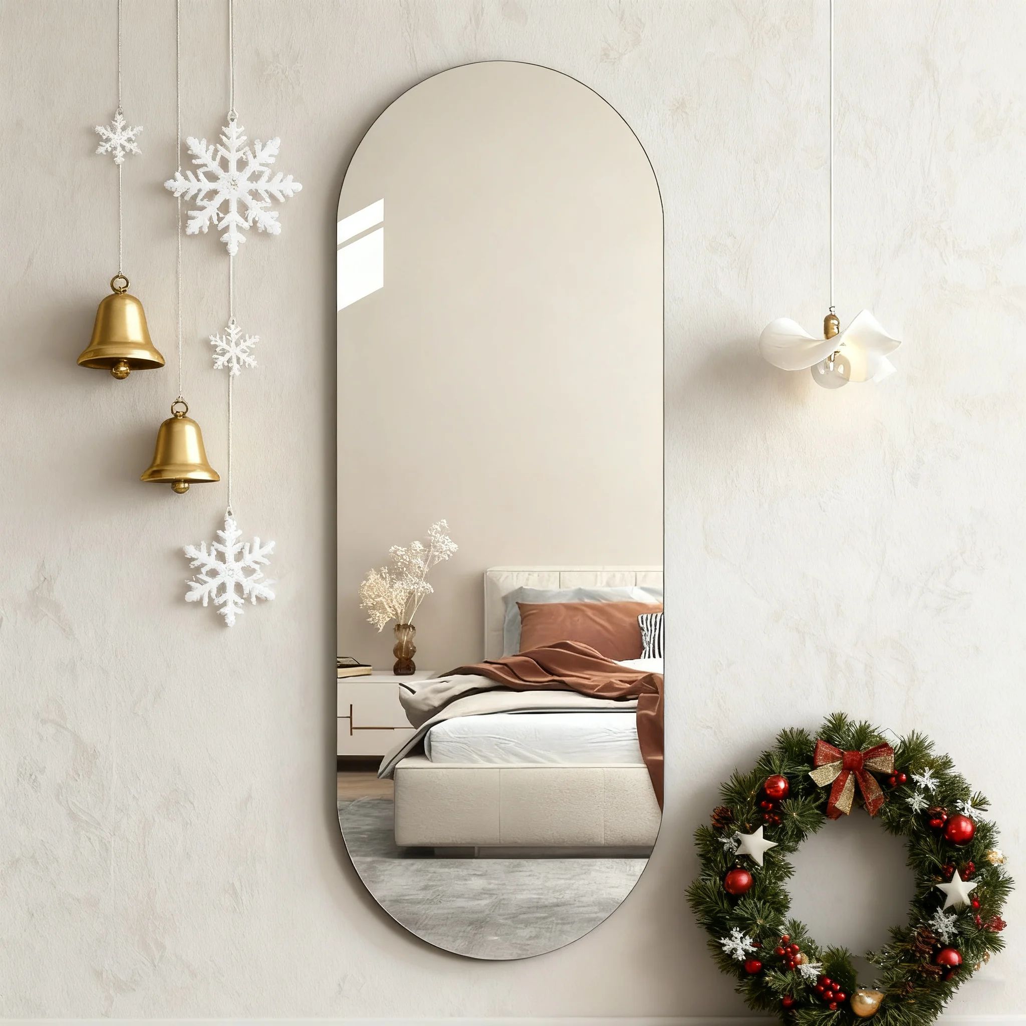 Arched Self Adhesive Full Length Acrylic Mirror For Wall 30cmx90cm 1pc