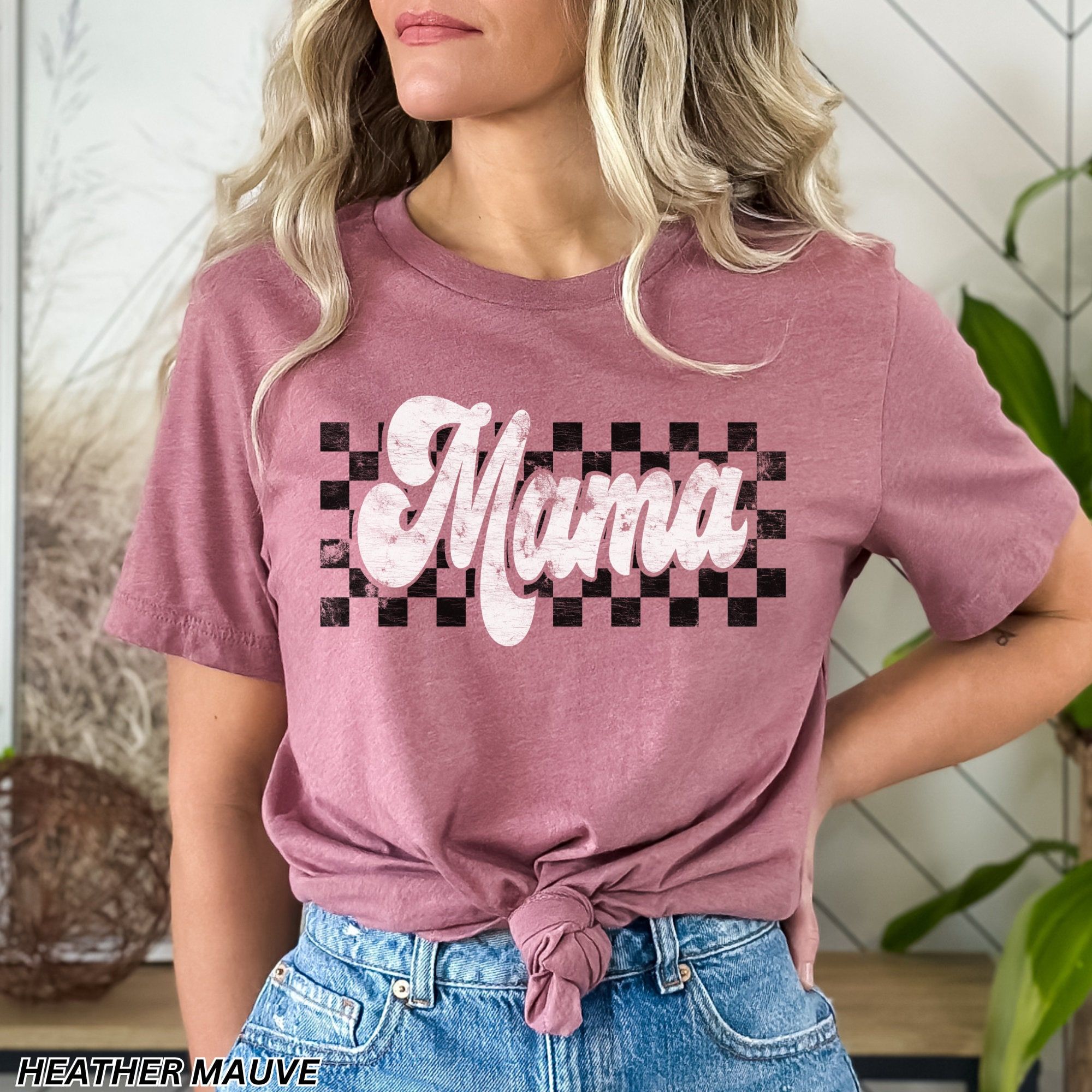Checkered Mama Shirt, Retro Mama Shirt, Mother's Day Gift, Mom Life Shirt, Motherhood Shirt, Cute Mom Shirt, Mom Gift mauve 3xl t Shirt
