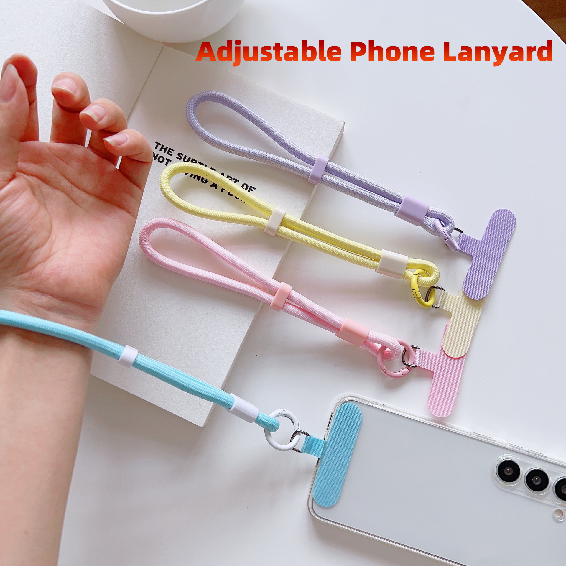 Adjustable Phone Wrist Strap Universal Cell Phone Lanyard Anti Drop Hand Strap purple