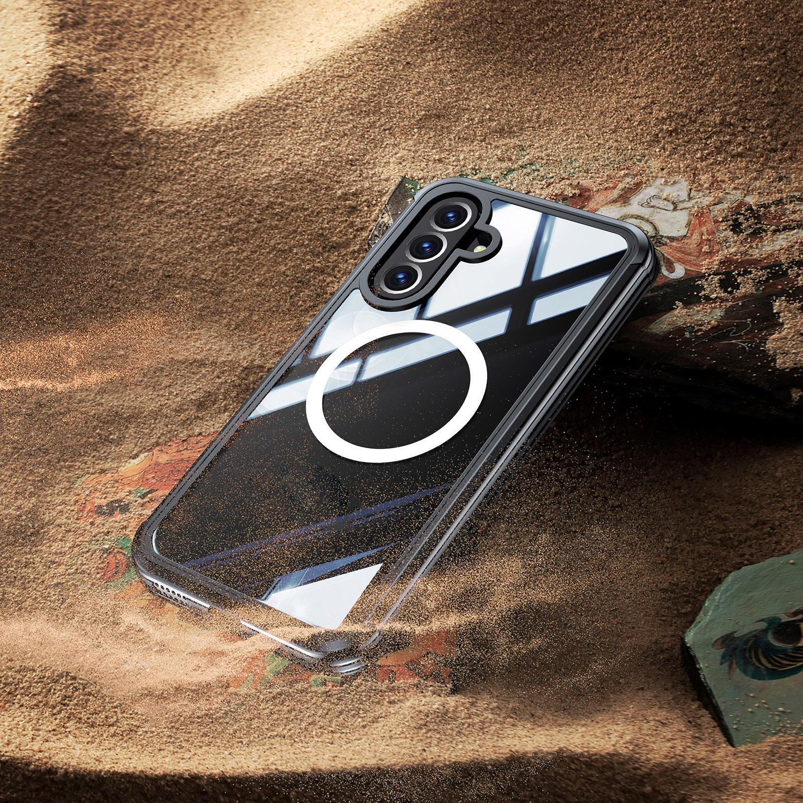 MagSafe Tempered Glass Phone Case For Samsung Galaxy Shockproof Clear Cover For Samsung Galaxy A17 5G black