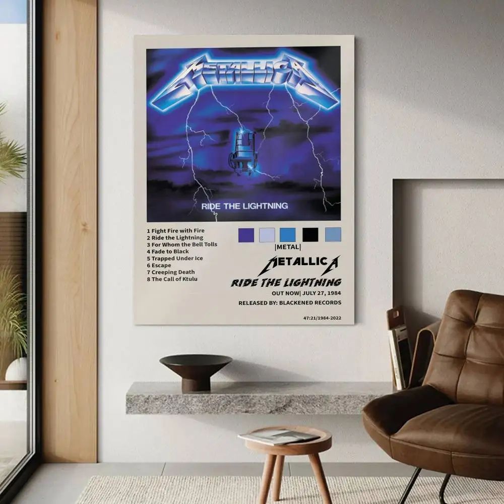 Metallica Classic Band Wall Poster Vintage Rock Music Canvas Art For Room & Bar Decor 1 16.54 11.81 In No Frame