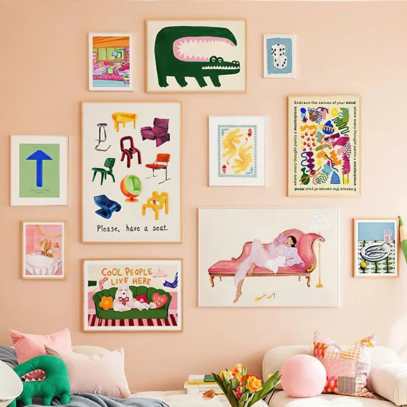 Abstract Crocodile Fish Canvas Wall Art l 60x80cm No Frame