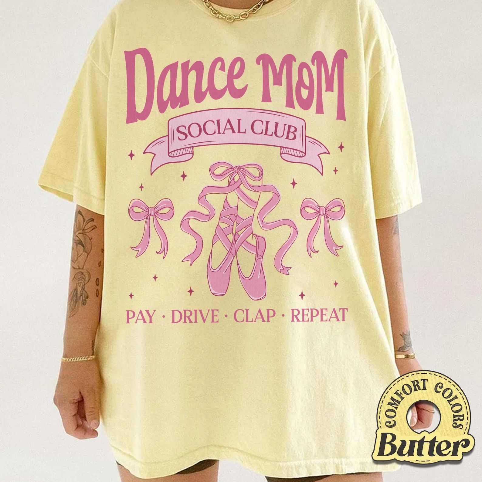 Dance Mom Social Club Shirt, Ballet Shoes, Coquette Bow Tee, Garment Dyed dark Grey 2xl sweatshirt