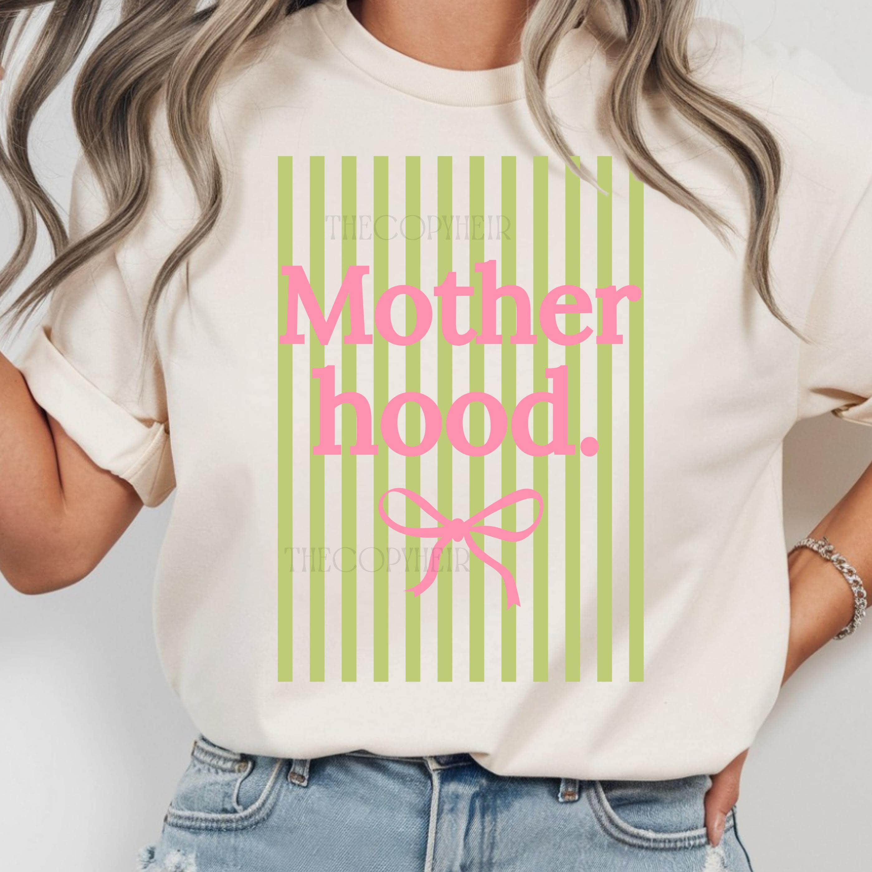 Coquette Motherhood T shirt Trendy Preppy Mama Design beige 2xl t Shirt