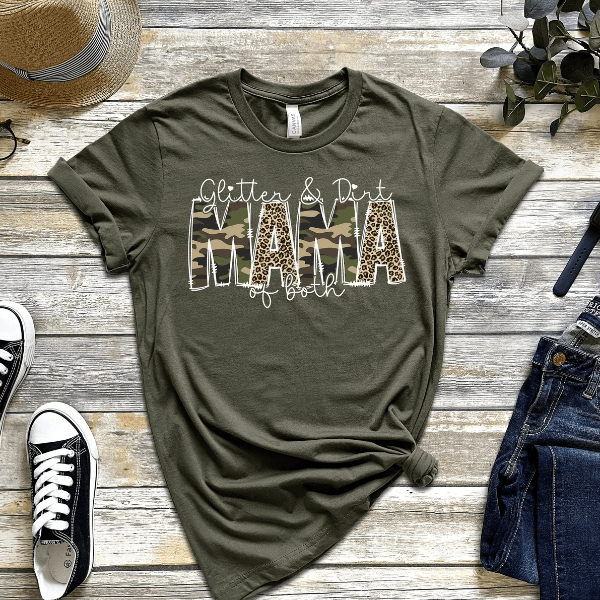 Glitter And Dirt Mama Shirt Leopard Mom Life Tee Boy Mom Girl Mom Gift black m sweatshirt