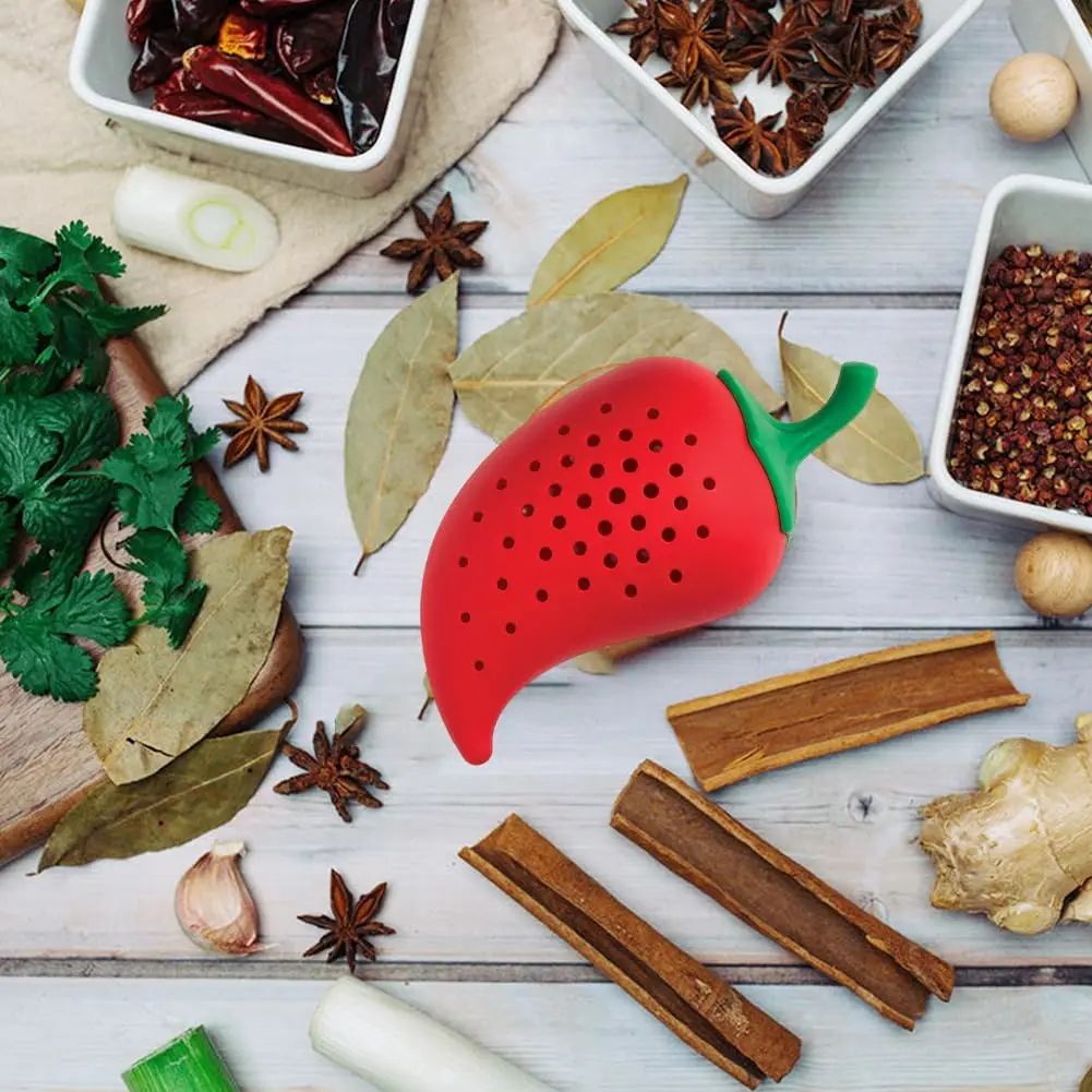 SpicePod Chili Silicone Infuser Creative Herb & Seasoning Filter For Soup, Stew & Cooking 1 Pc